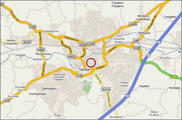 Map Of Taunton Somerset Prioryfield House - Business Offices In Taunton Somerset
